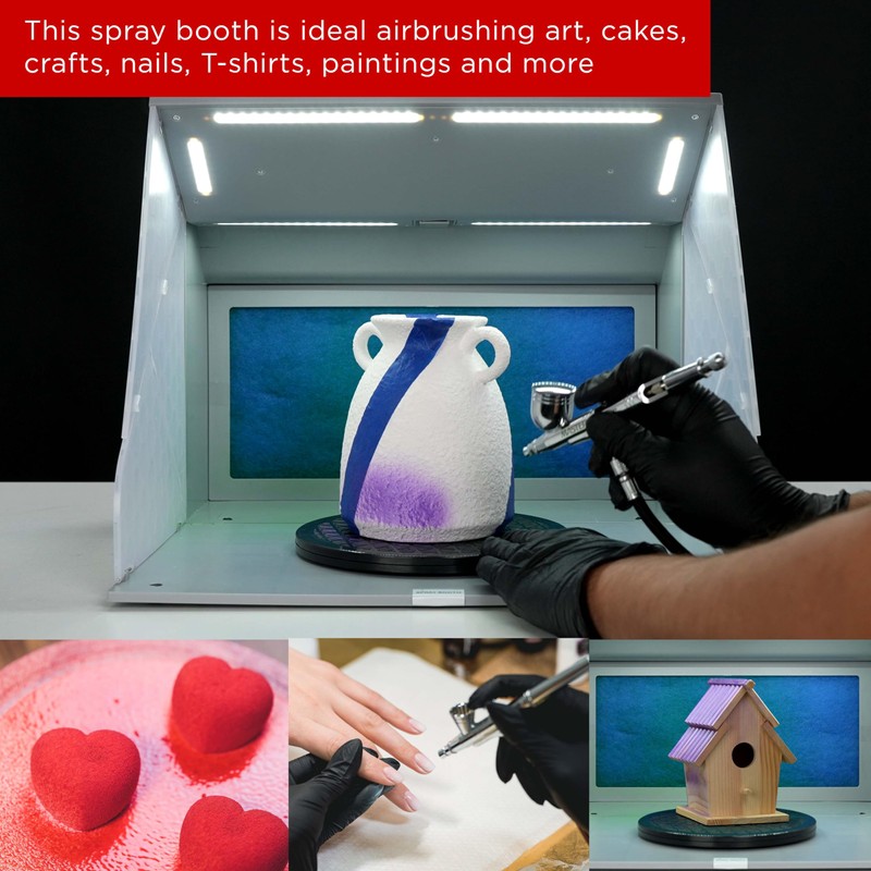 Master Airbrush Portable Airbrush Spray Booth Kit with Dual Exhaust