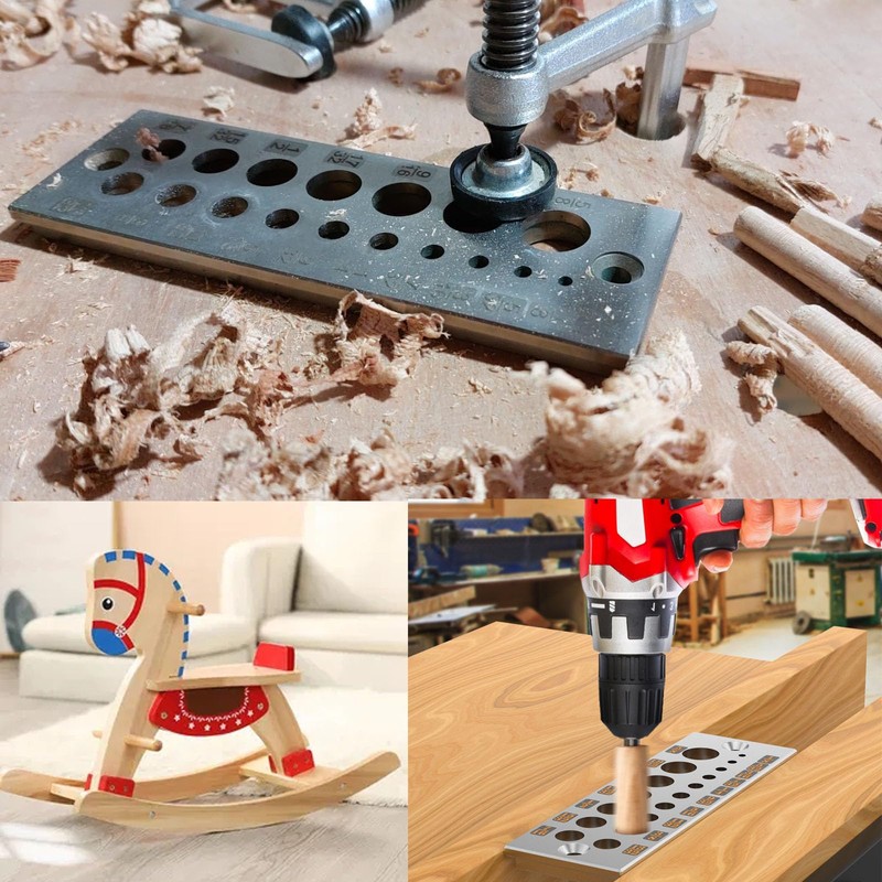17 Holes Steel Dowel Plate,A2 Dowel Maker Plate Dowel Cutter