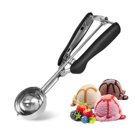 Naapesi Ice Cream Scoop with Trigger, 5cm Stainless Steel Cookie Scoop, Mashed Potatoes Scoops with Easy Trigger, Muffins Ice Cream Scooper, Meatball Maker Spoon, Stainless Steel Scoop for Cookie
