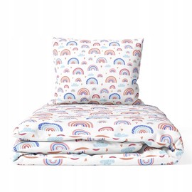 Baby Comfort 2 Piece Duvet Cover & Pillowcase 80x70 cm Set for Crib, Cradle or Pram (Rainbow)