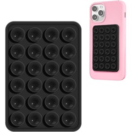SC ACCESORIOS Soporte para Celular con Ventosa de Silicón para Superficies Lisas Ideal para Grabar Videos Tomar Selfies y Usar Manos Libres Compatible con Smartphones (Doble Ventosa- Negro)