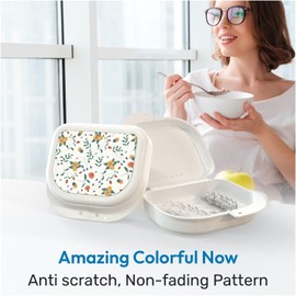 Retainer Cases Cute, Retainer Holder Case, 1 Pack, Aligner Case with Absolutely Colorful Cute Patterns, Night Guard Case with Floral Patterns (White)