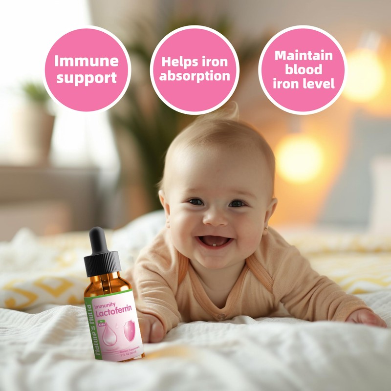 Nature's Nutra Lactoferrin, Premium Liquid Lactoferrin for Baby, Infant, Kids
