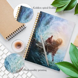 LADOCK Christian Jesus Notebook, Hand of God Jesus Journal, Bible Verse Journaling, Religious Scripture Journal, Church Notes Notebook, Christian Faith Gifts for Women Men, 5.5x8.3