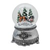 Nostalgia 20294 Snow Globe Carriage Ride Over Bridge Pewter Effect