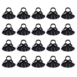 RICISUNG Suction Cup (20 Pieces), Strong Suction Cup for Park Sun Shades, Vacuum Hooks, Car Shade, Replacement, Assistant, Black, 1.8 inches (4.5 cm)