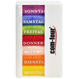 com-four® 7-Day Medication Box (Morning, Lunch, Evening) Pill Box – Pill Box – Weekly Dispenser