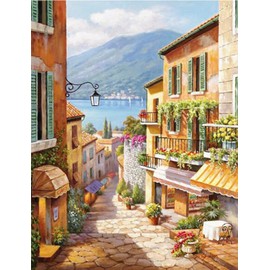 Paint by Number for Adults. Town DIY Acrylic Painting Kit for Adults Beginner – 16” x 20”with 3 Brushes and Bright Colors
