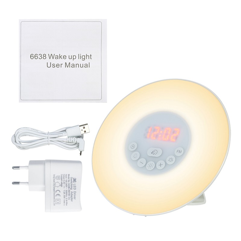 Wake Up Light Alarm Clock Sunrise/Sunset Simulation Digital Clock with