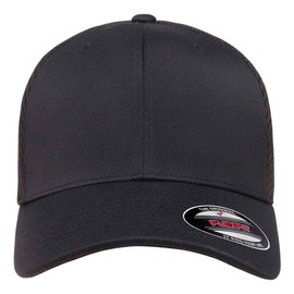 Joe's USA Flexfit 6533 Fitted Ultrafibre Airmesh Cap - S/M - 12 Pack - Black