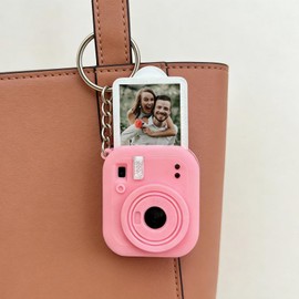 Elección de todos los llaveros de fotos personalizados, mini marco de fotos personalizado, dije en forma de cámara para llaves y bolsa, A1: llavero de cámara rosa, L