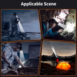 Hunting friends Superbright LED Rechargeable Headlamp,High Power Camping Light 2 Modes Waterproof Headlight Adjustable Gold Head Troch Lamp for Hunting Fishing Hiking(Yellow Light)