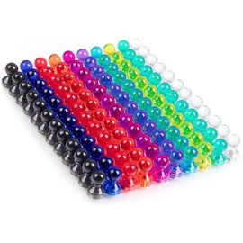 80 pieces 11 x 17 mm coloured and transparent magnets, 8 colours, perfect for whiteboards, blackboards, fridges and much more