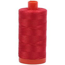 Aurifil Mako Cotton Thread Solid 50wt 1422yds Paprika, Green