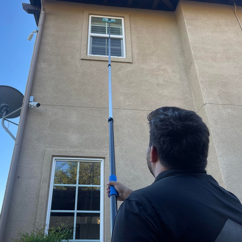 Hicavar 7-18 Ft Telescopic Paint Roller Extension Pole with Angle