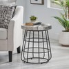 espidoo Round Side Table Modern Design: Marble Top & Metal