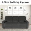 Easy-Going Velvet 8-Pieces Recliner Couch Covers Reclining Couch Covers for