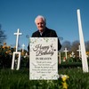 Happy Birthday in Heaven Garden Flags Funeral Remembrance Cemetery Decoration