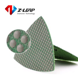 Z-LEAP 樹脂三角サンディングパッド 振動ツール用 サンドペーパーシート 研磨 磁器 ストーンガラス セラミックディスク 3インチ(80mm) 800グリット-2個