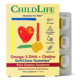 Childlife | Omega-3 Dha + Colina, 27 Gomitas Sabor Sin Sabor