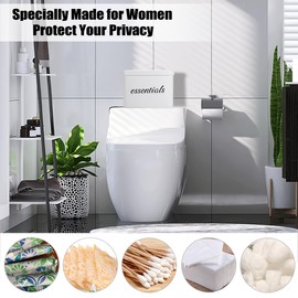 Sumnacon Tampon Holder for Bathroom Farmhouse Discreet Feminine Product Organizer with Handle Lid and Divider for Personal Items Galvanized Iron Pad and Tampon Organizer for Bathroom,Toilet Tank,Shelf