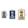 Signs ByLITA Portrait Round No Children Allowed Sign (Brushed Silver)