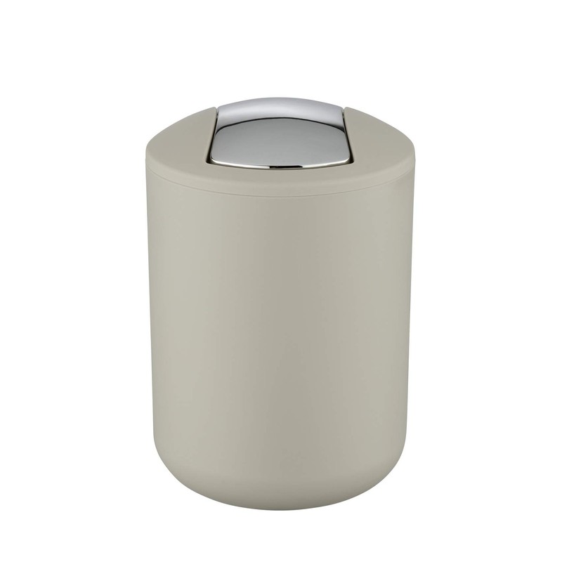 WENKO Brasil Swing Lid Cosmetic Bin, Taupe, S, Bathroom, Table