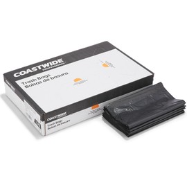 Staples COASTWIDE Trash Bg 40-45 Gal 40X46 Reprocessed Resin 1.3 Mil Black 100 Ct