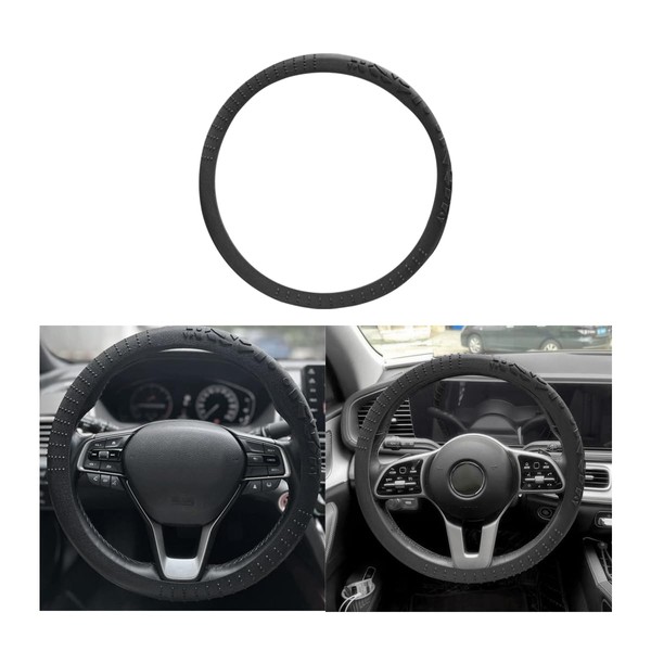 BESULEN Car Steering Wheel Cover, Anti-Slip Silicone Vehicle Steer Wheel
