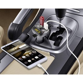 Technaxx 4594 FMT900BT Transmitter with Bluetooth Hands-Free Kit and Charging Function, Black