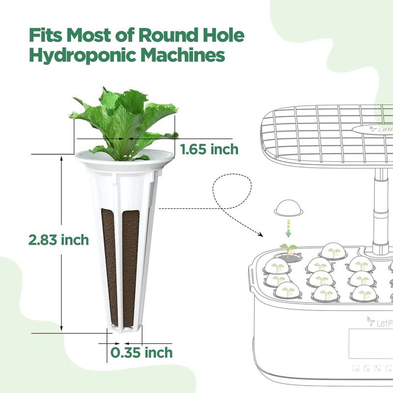 LetPot 172 Pcs Seed Pod Kits, Hydroponics Growing Sponges, Grow