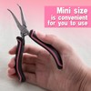 LEONTOOL 5 Inches Mini Bent Needle Nose Pliers with Serrated