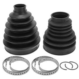 Hihaha No.TDR000120 CV Joint Boot Kit W/Clamps for Land Rover Range Rover 03-12 Inner Outer Constant Velocity Joint Boot Strong Durable Rubber 1 Set Black