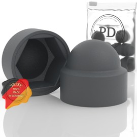 PD® Hexagonal protective caps M8 (wrench size 13), cover caps for screws, anthracite, made of plastic, durable cover caps for nuts and screw head, screw cover, anthracite, pack of 10