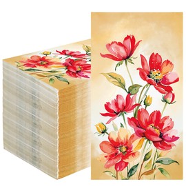 100 PCS Floral Guest Napkins Watercolor Flower Paper Napkins Disposable 3-Ply Flower Party Napkins Spring Floral Dinner Hand Towels for Wedding Baby Shower Birthday Party Supplies