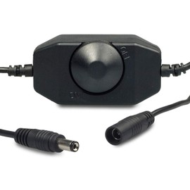 LED Rotary Controller (Dimmer) Black, 2A, Max. 48 Watt, Round Plug Connection