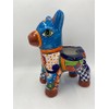 Talavera Donkey Planter, Adorable Mexican Pottery Burro, Handmade Flower Pot