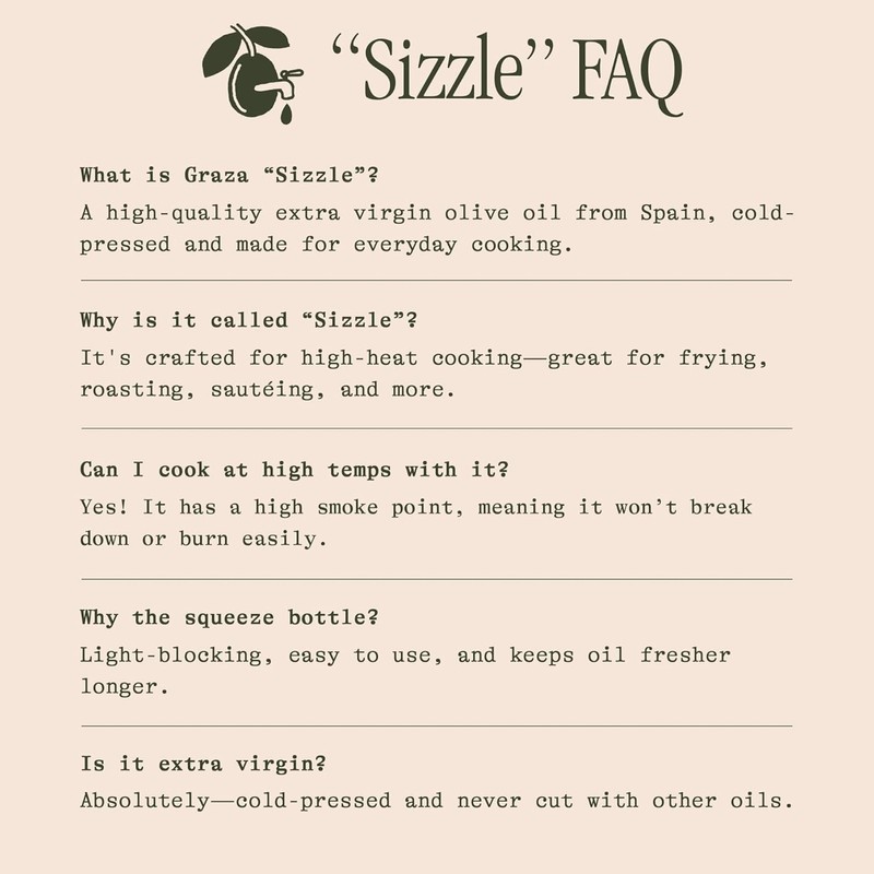 Graza Sizzle Extra Virgin Olive Oil, Cooking Oil - High