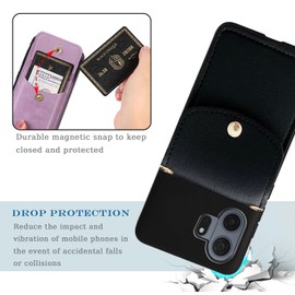 Tuxiwei for TCL NxtPaper 70 Pro 5G 2026 Case, TCL NXTPAPER 70 Pro 5G Cover Wallet Back with Card Holder, PU Leather Crossbody Adjustable Detachable Lanyard | Flip Kickstand With Magnetic Closure-Black