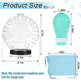 PETKNOWS Cat Helmet for Grooming - Adjustable Hood Bubble Helmet with Boots Paw Covers and Bath Bag for Cat Dog Pet Bathing Shaving