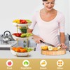Fruit Bowl for Kitchen Counter - 3 Tier Ceramic Serving