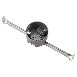 50 PK Round Hanger Bar Outlet Box 20CI, Junction Box,ETL&UL Listed and Fire Rating of UL94 V0, Plastic Outlet Box for Home Improvement.