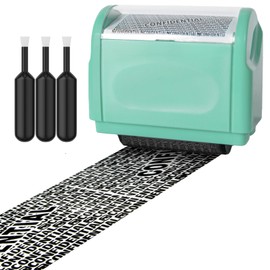 AUXHCYL Confidential Roller Stamp with 3 Pack Refills,Identity Theft Rolling Data Defender, Address Blocker and Privacy Safety, ID Blackout Security (Green)
