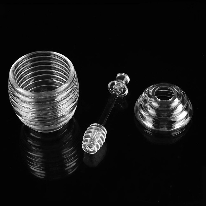 VOBOR Honey Jar with Dipper - Honey Bee Pot, Professional