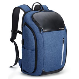 Ponhog 17 Inch Laptop Backpack for Men, Business Travel Anti-Theft Backpack with USB Charging Port, Water Resistant Computer Bag Carry On Flight Approved for Work College Weekender, Light Blue