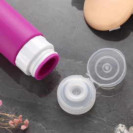 Botellas de viaje para artículos de aseo aprobados por la TSA, recipientes de tamaño de viaje, sin BPA, a prueba de fugas, accesorios de viaje líquidos recargables para champú, morado