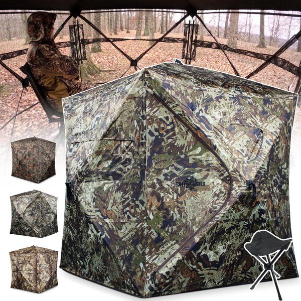 ShedOFF Hunting Blind 1-3 Person with Portable Hunting Chair, 270
