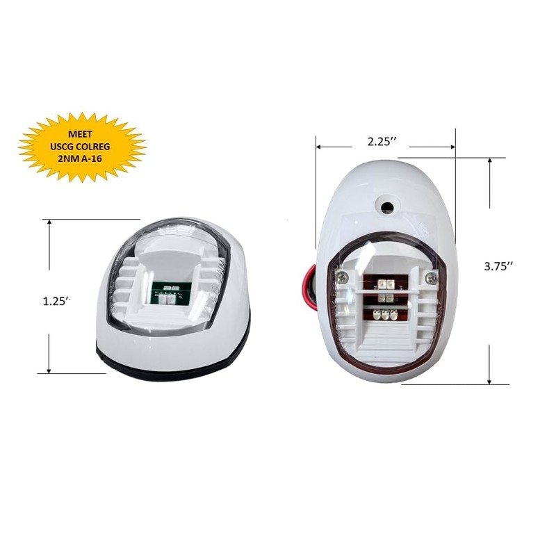 Pactrade Marine Boat Navigation Lights Red and Green LED Side