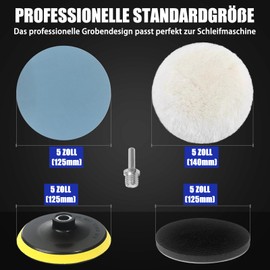 38 Stück Nassschleifpapier Schleifscheiben für Winkelschleifer Polieraufsatz, Polierscheibe 125mm Klett Polierpads, Polierschwamm für Akkuschrauber, Bohrmaschine, Zubehör, Schleifpapier Set 1000-5000