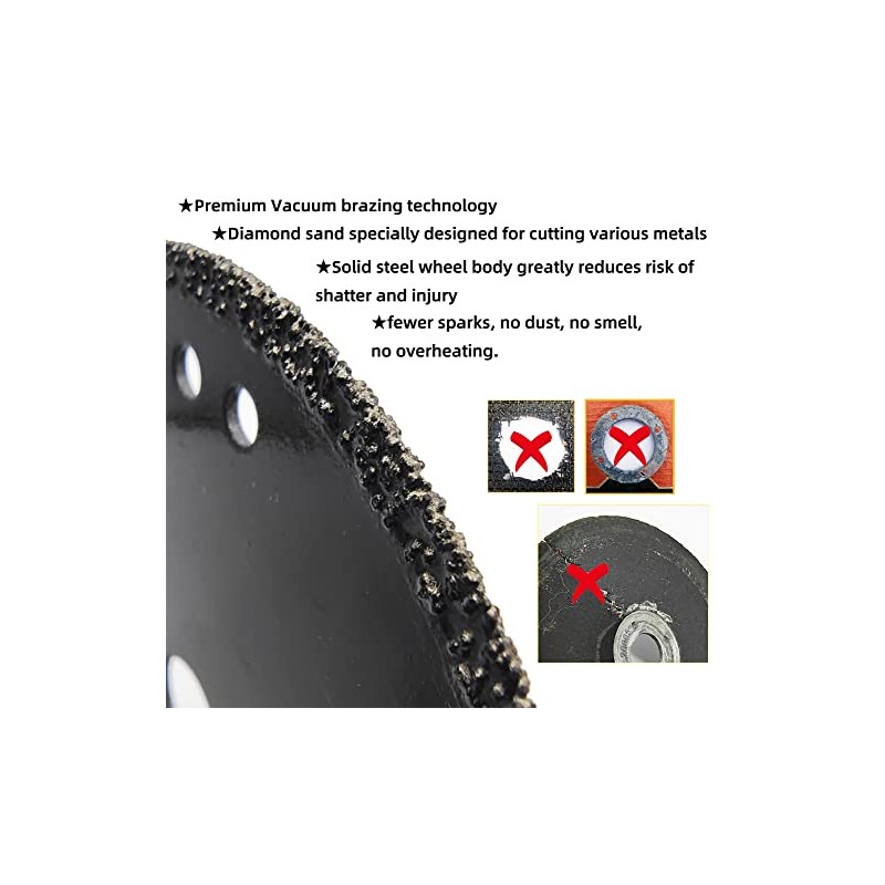 3Pack 4.5" Diamond Metal Cutting Cut Off Wheels for 5000+